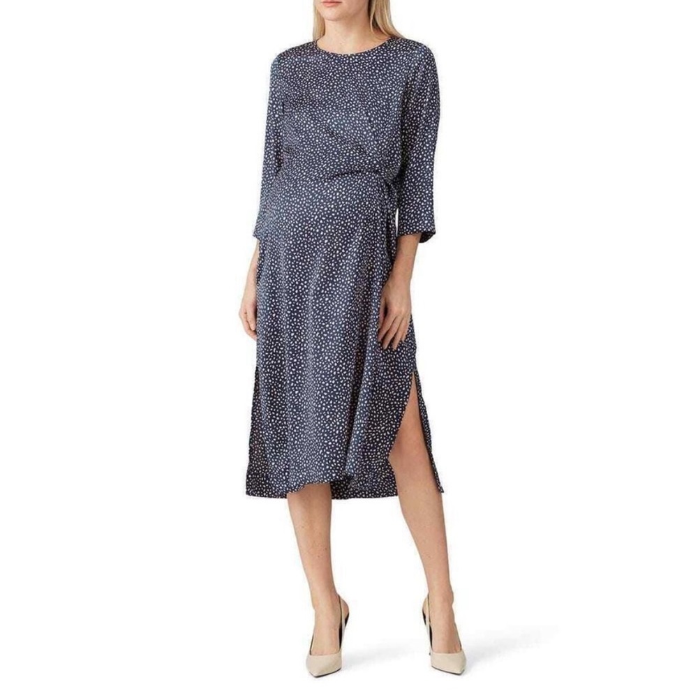 HATCH The lauren dress black cheetah maternity side slit SIZE 2 $298
